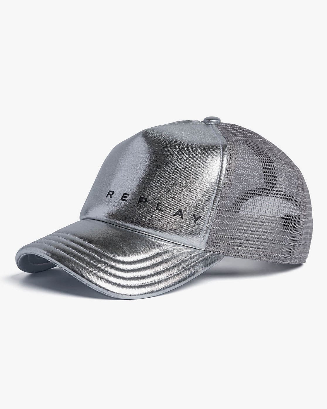 metallic baseball cap