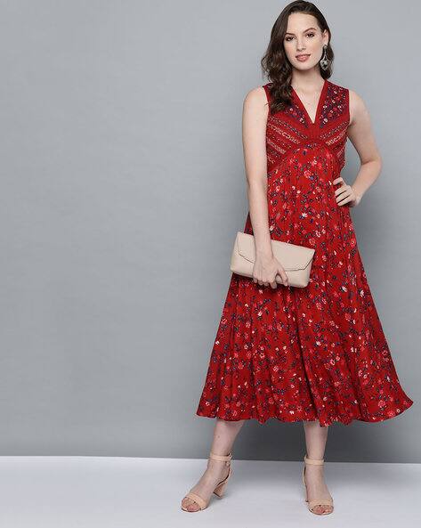 Label ritu kumar red dress Clearance