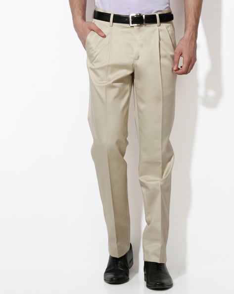 Buy Mr Bowerbird Men Camel Brown Liberal Fit Pleated Trousers - Trousers  for Men 13675236 | Myntra