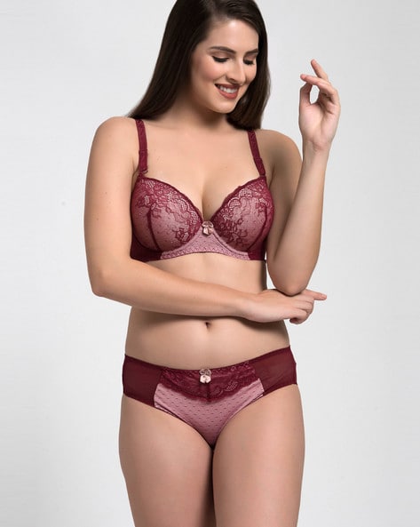 Satin Ladies Maroon Lingerie Set, 34B at Rs 300/piece in Ranchi
