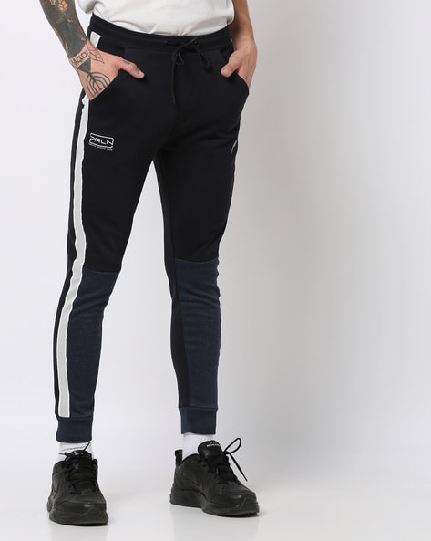 slim fit navy joggers