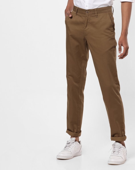 Oxemberg Men's Cotton Slim FIT Casual Trouser Cream : Amazon.in: Clothing &  Accessories