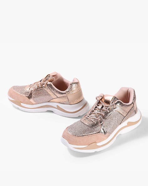 qupid rose gold sneakers