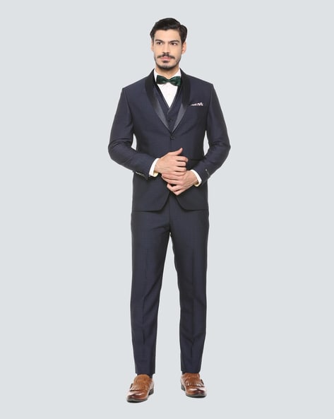 Louis Philippe Suits : Buy Louis Philippe Navy Three Piece Suit (Set of 3)  Online