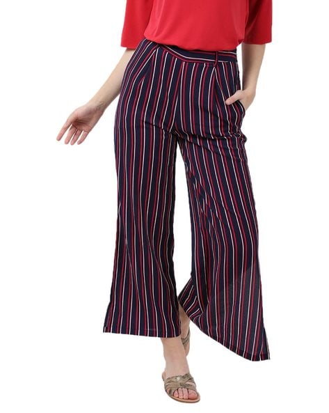 red and white striped palazzo pants