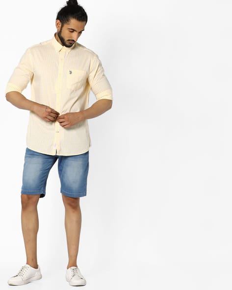 Checked Slim Fit Cotton Shirt (Image - 1)