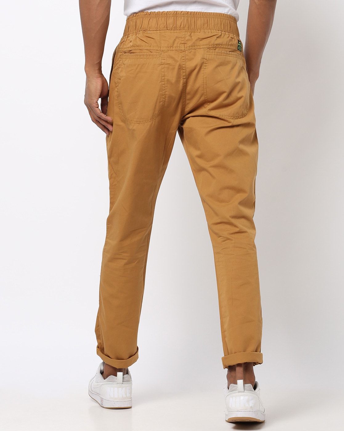 Regular Fit Cotton twill trousers - Dark khaki green - Men | H&M IN