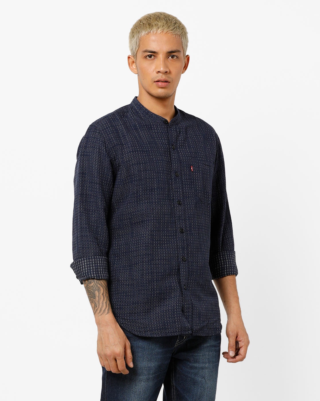 levi's mandarin collar shirt