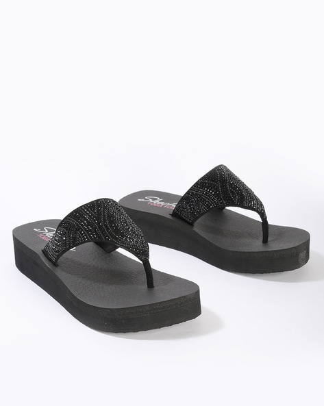 Vinyasa- Stone Candy Embellished T-strap Flip-Flops