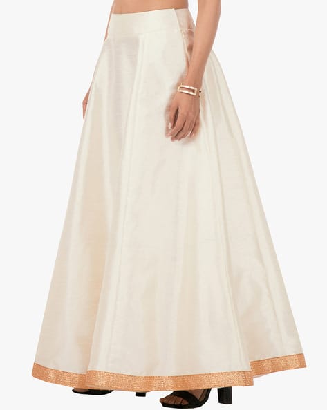 Flared Skirt with Contrast Border