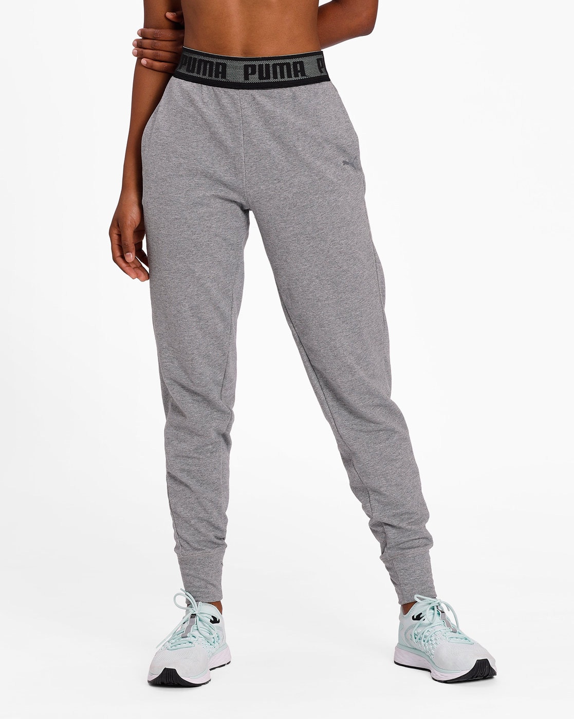 puma grey joggers womens