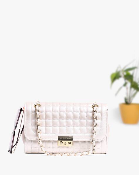 quilted satchel bag with chain