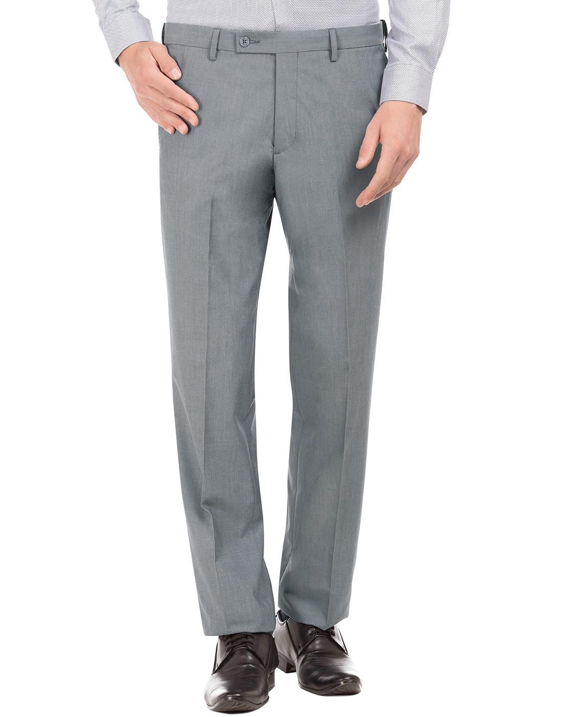 Buy Arrow Men Navy Hudson Regular Fit Solid Formal Trousers  NNNOWcom