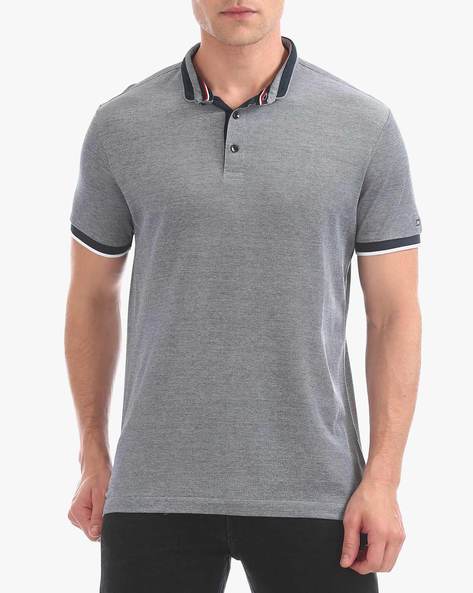 gray t shirt with collar