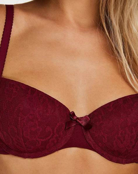 Buy Hunkemoller Wine Under Wired Padded Full Coverage Bra for