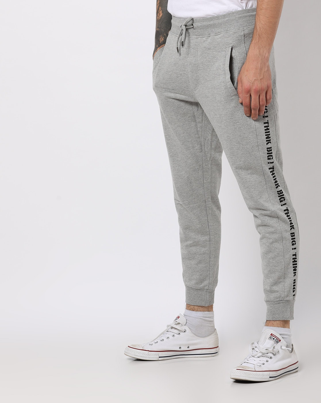 slim grey joggers