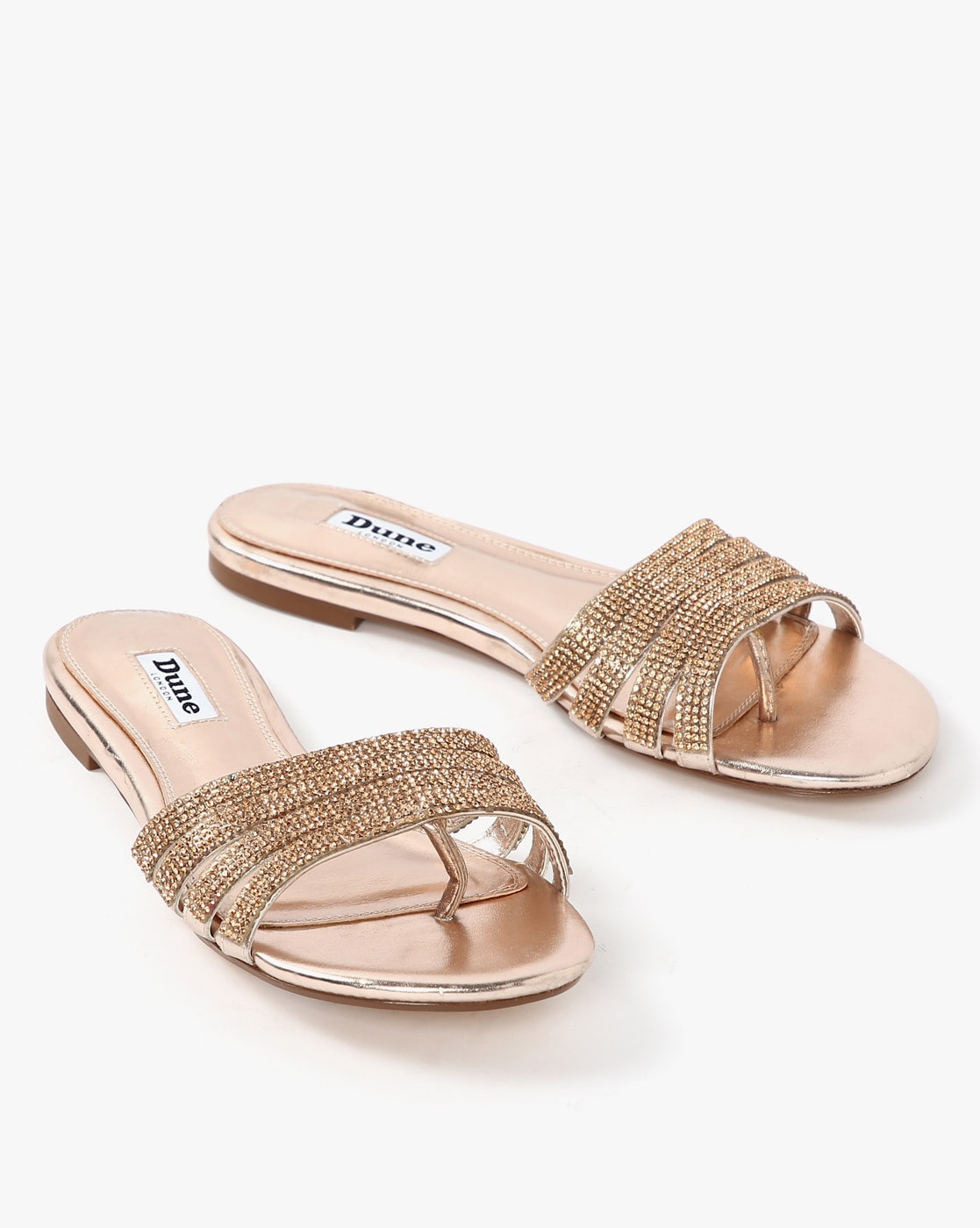 Dune gold flat store sandals