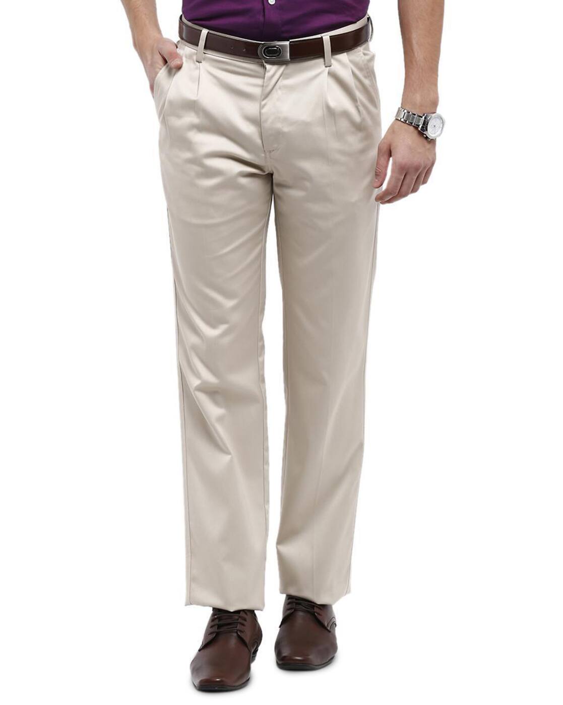 Buy Cream Trousers \u0026 Pants for Men by 