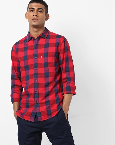 levis check shirt mens