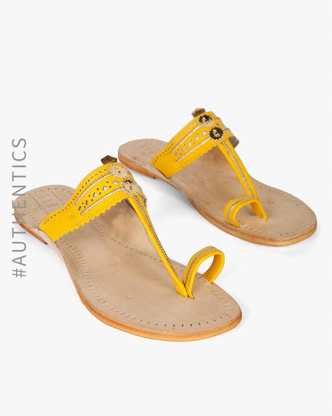 Buy Yellow Flat Sandals for Women by 