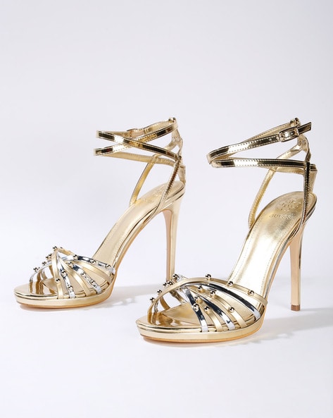 Gold Heeled Sandals for Women by GUESS 