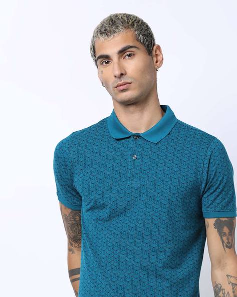 Geometric Print Polo T-shirt