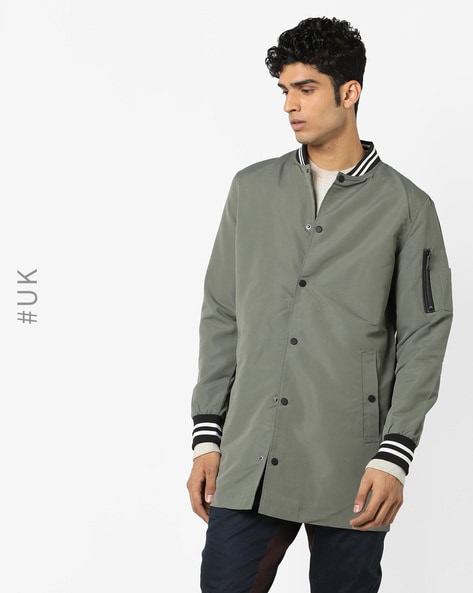 Longline on sale baseball jacket