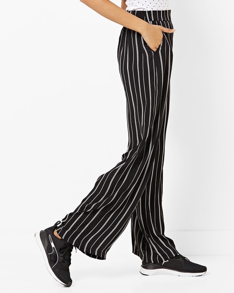 Bershka tailored pinstripe pants in black | ASOS