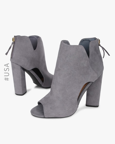 Buy Grey Heeled Sandals for Women by 