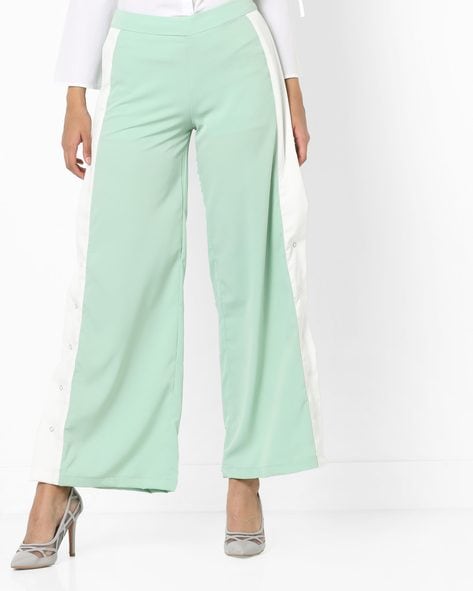 Amazon.com: QCLUEU Womens Casual High Waisted Wide Leg Pants, Solid Color  Elastic Summer Trousers Loose Long Pants with Pockets (Color : Light Green,  Size : 3X-Large) : Clothing, Shoes & Jewelry