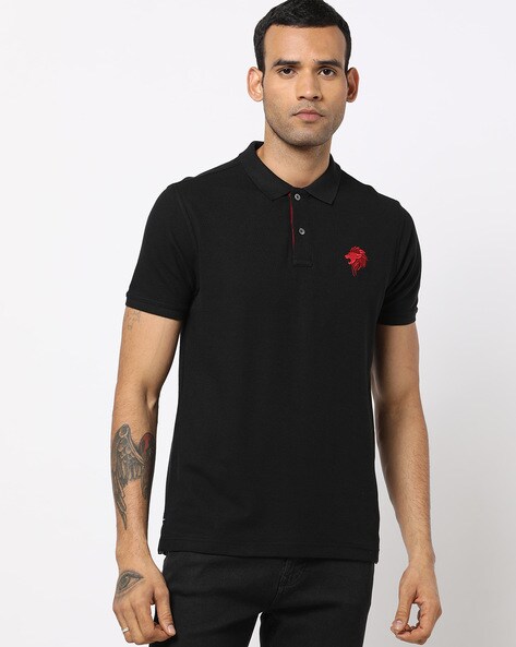 Solid Cotton Polo T-shirt