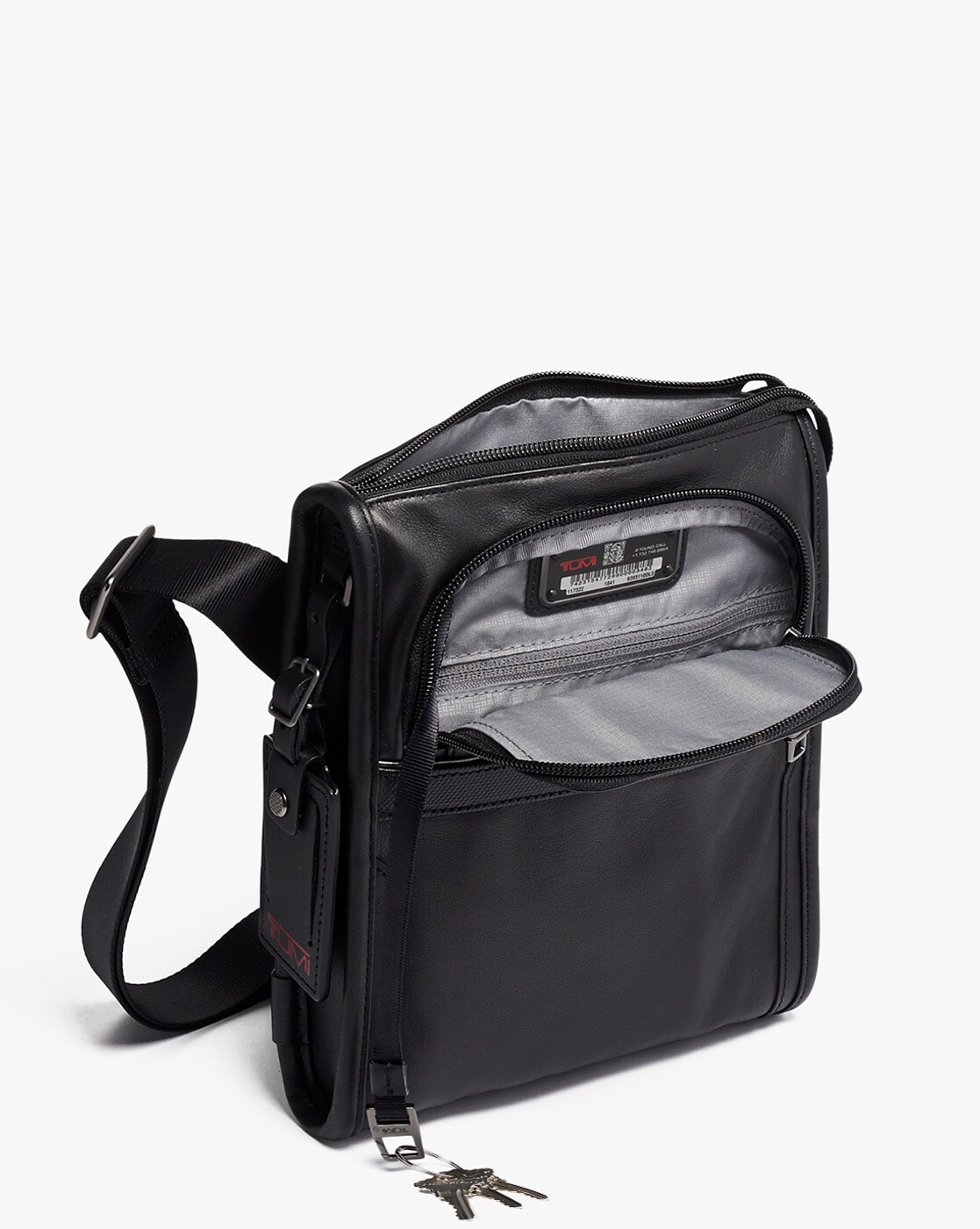 Mini Locò Crossbody Calfskin Bag for Man in Black