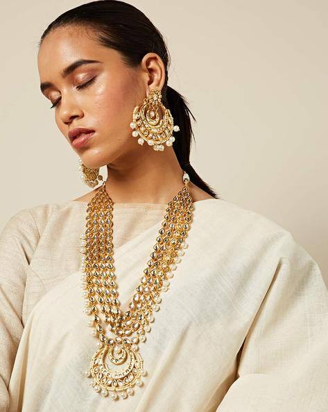 Kundan Pearl Necklace Set