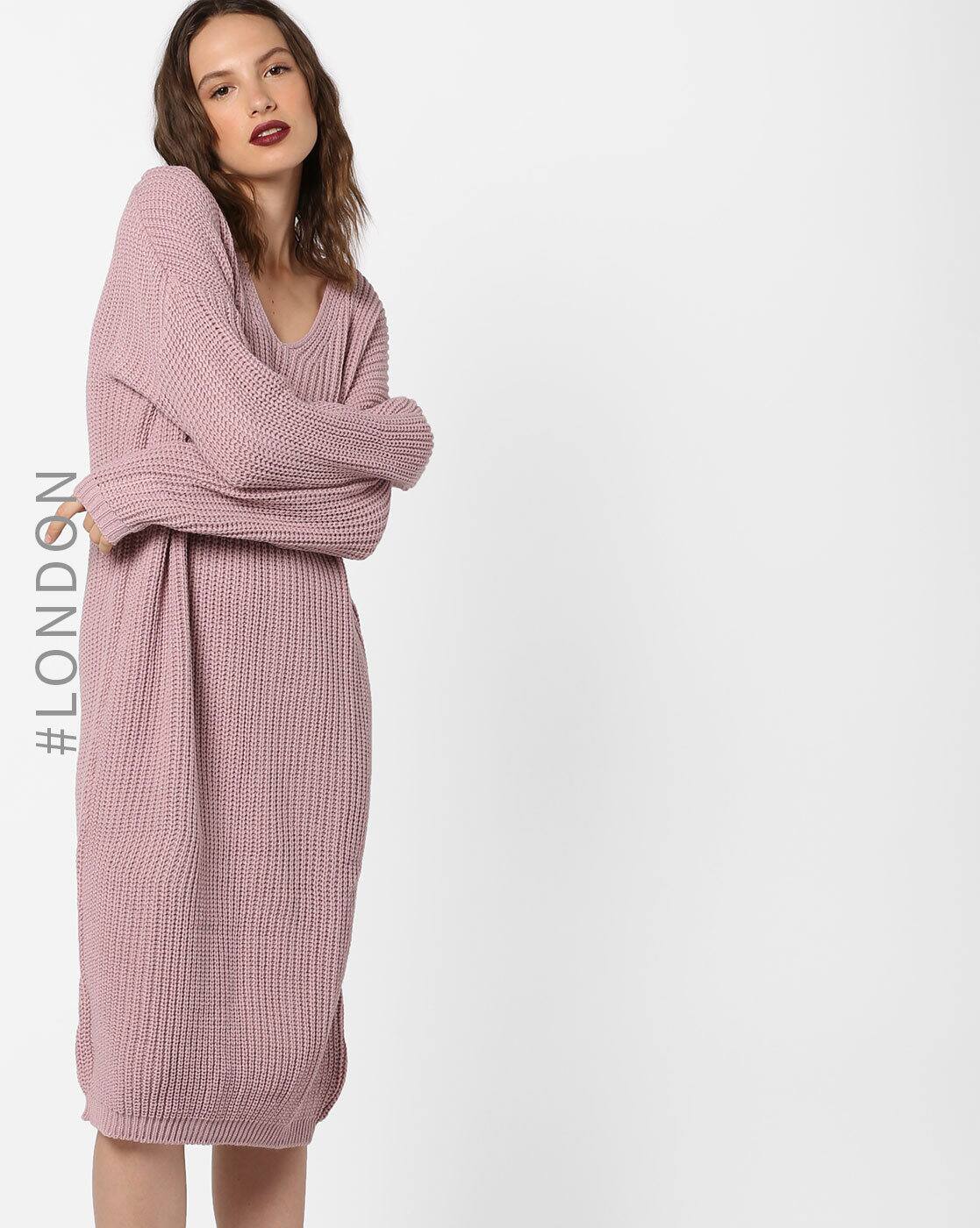 pink ribbed dress