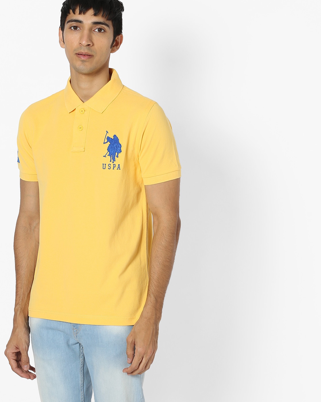 yellow polo tee shirt