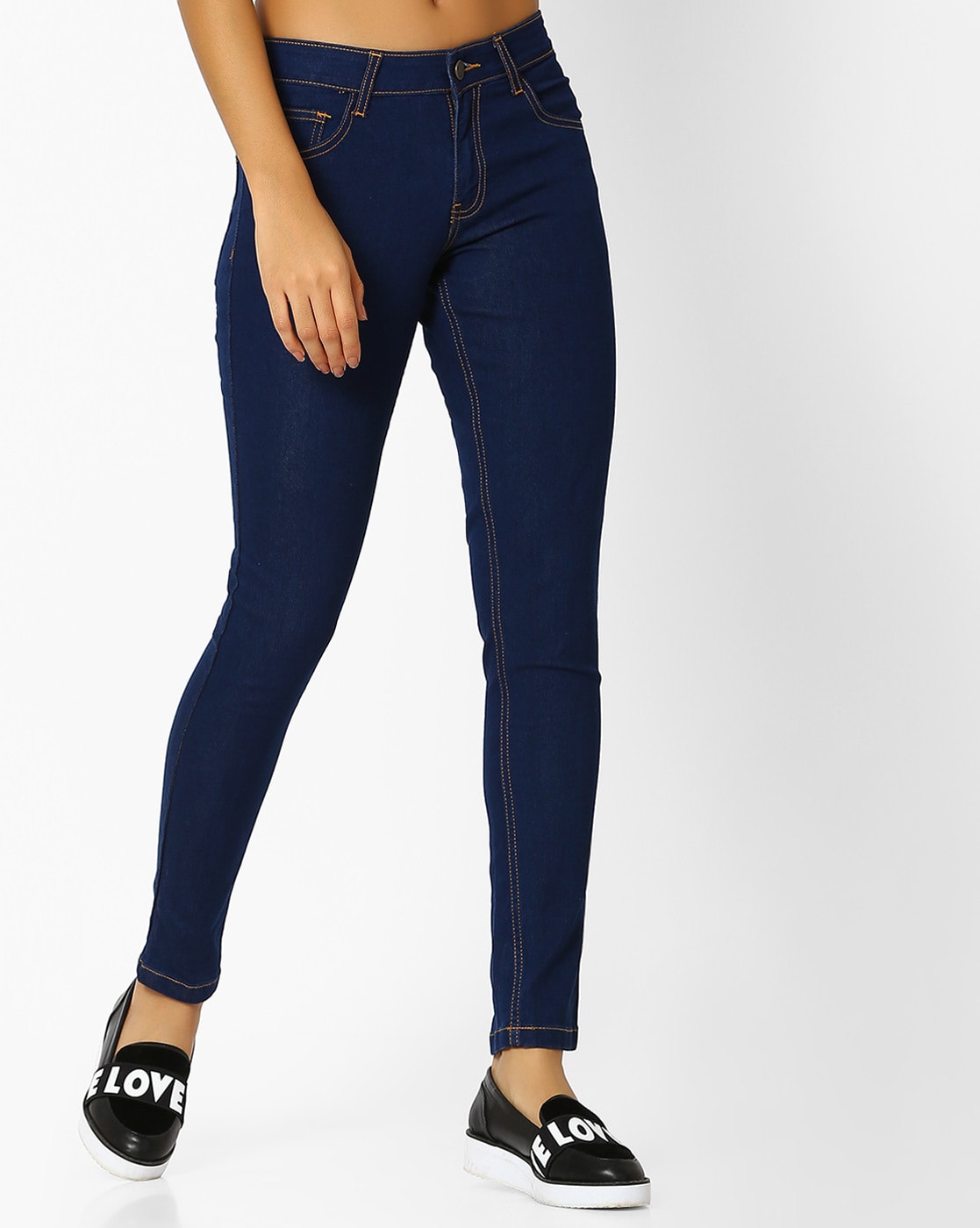 Buy Dark Blue Jeans Jeggings For Women By Dnmx Online Ajio Com