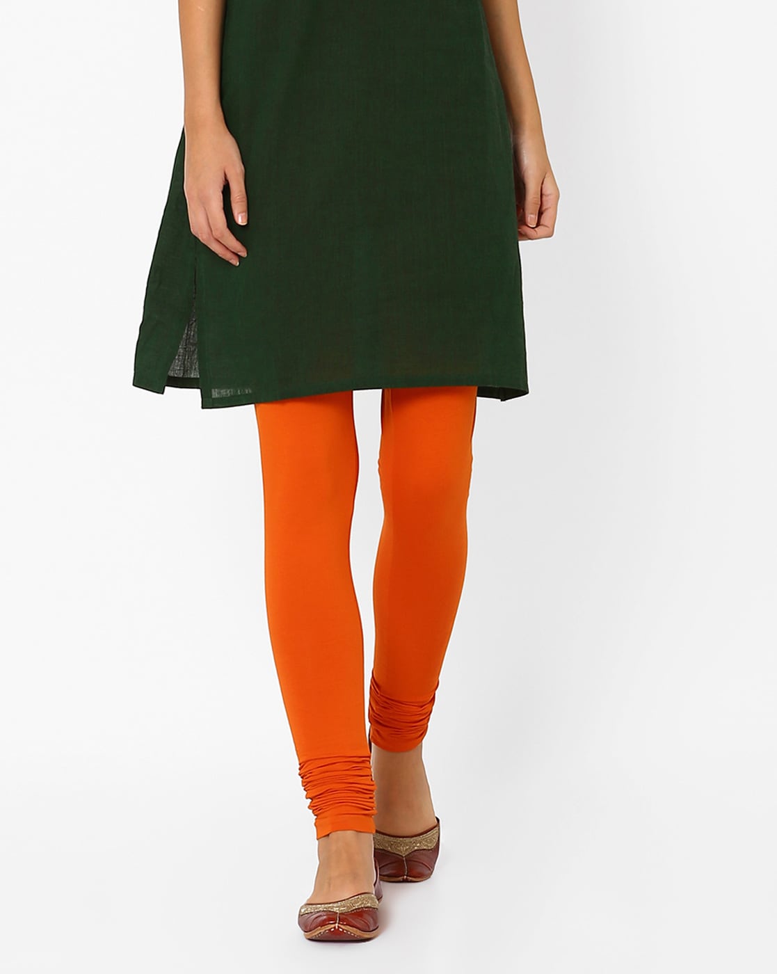 Buy Kurti's By Menka Orange Churidar Leggings - Leggings for Women