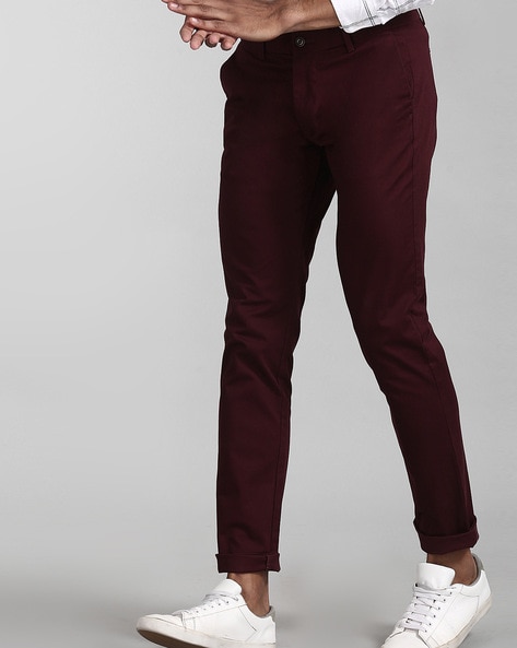 Light Weight Dark Maroon Tweed Pants : Made To Measure Custom Jeans For Men  & Women, MakeYourOwnJeans®