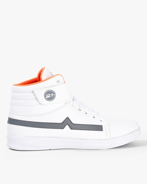 white mid top shoes