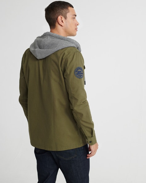 superdry tailored fit hooded shirt