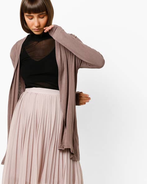 Longline Open-Front Shrug By Project Eve WW Casual ( Beige )