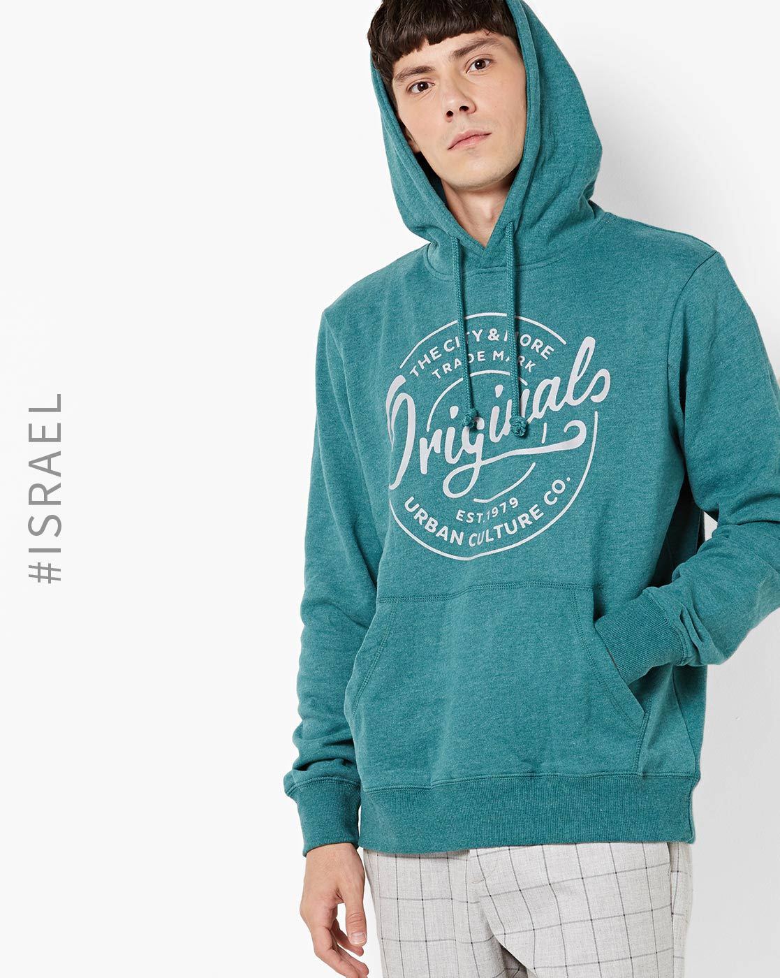 fox hooded sweatshirt green