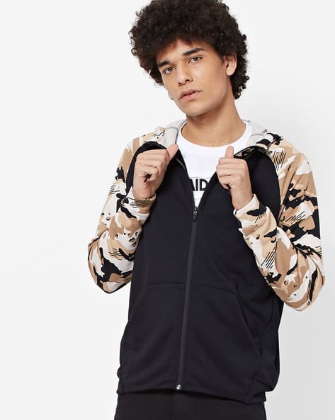Camouflage Print Hooded Sweatshirt