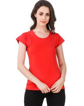 CLO CLU Crew Neck T shirt with Ribbed Neckline