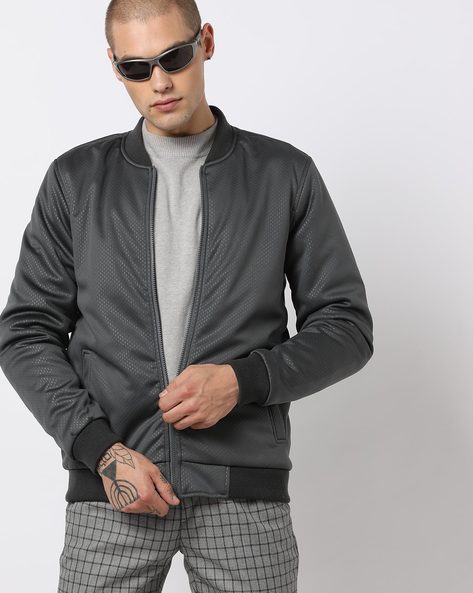 dark grey bomber jacket mens