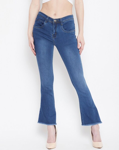 bootcut jeans with frayed hem