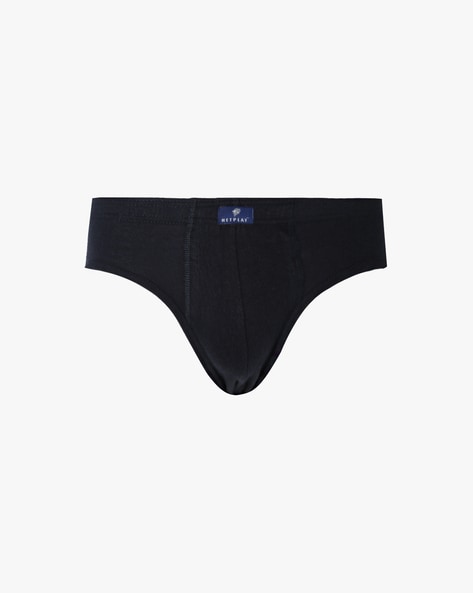 Buy Men's Super Combed Cotton Rib Solid Brief with Ultrasoft Waistband -  Navy US17