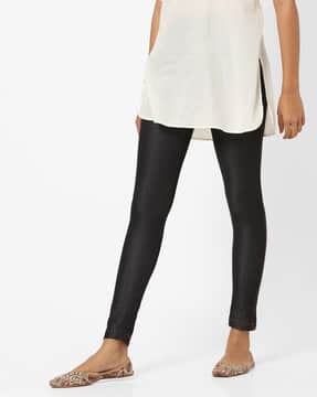 Buy Black Leggings for Women by Go 