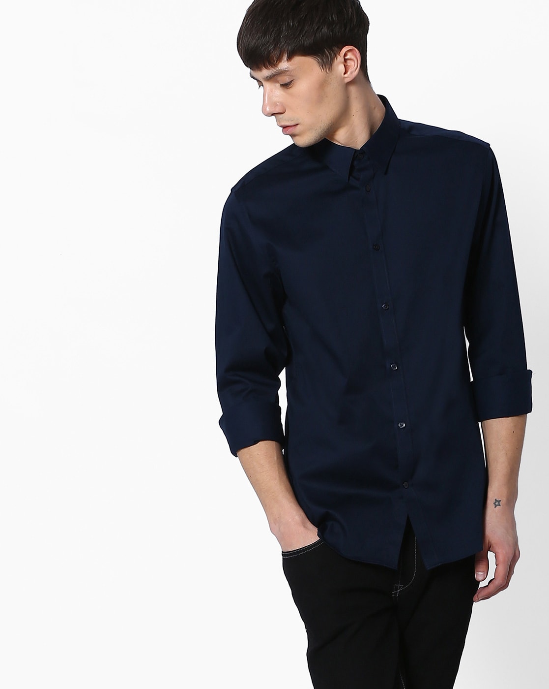Navy Blue Shirts for Men by SELECTED 