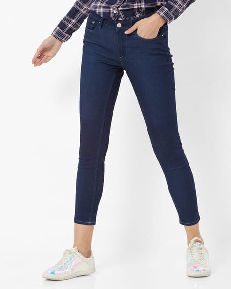 blue skinny jeggings